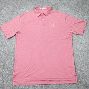 Peter Millar Featherweight Polo Shirt Mens Large Red 100% Polyester S/S Pullover